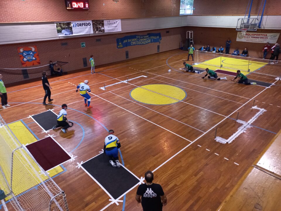 La partita di torball Torino - Graz dalla tribuna.